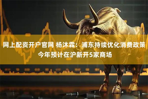 网上配资开户官网 杨沐霖：浦东持续优化消费政策 今年预计在沪新开5家商场
